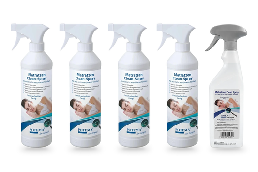 POTEMA Vorratswochen – Vorteilspaket | 4 × 500 ml + 1 × 750 ml Matratzen Clean Spray