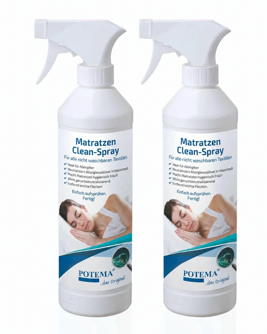 Matratzen hygienisch reinigen & Allergene reduzieren – POTEMA® Matratzen Clean Spray 2er Vorteilspaket (2x 500 ml)